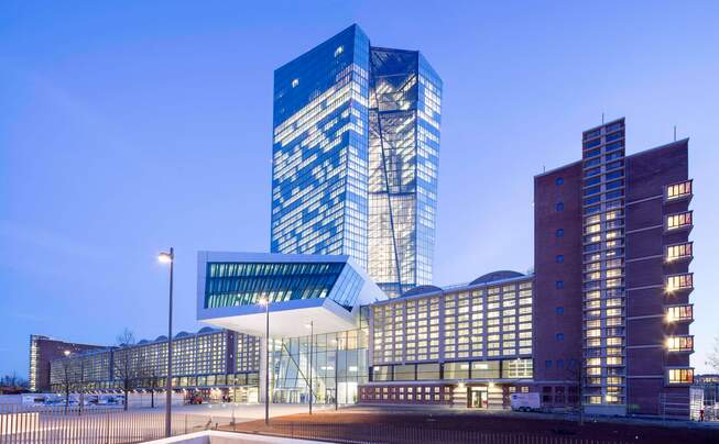 Exterior view of the European Central Bank Frankfurt