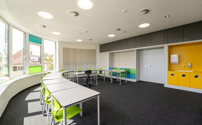 Interior view of the Leopold School in Altshausen