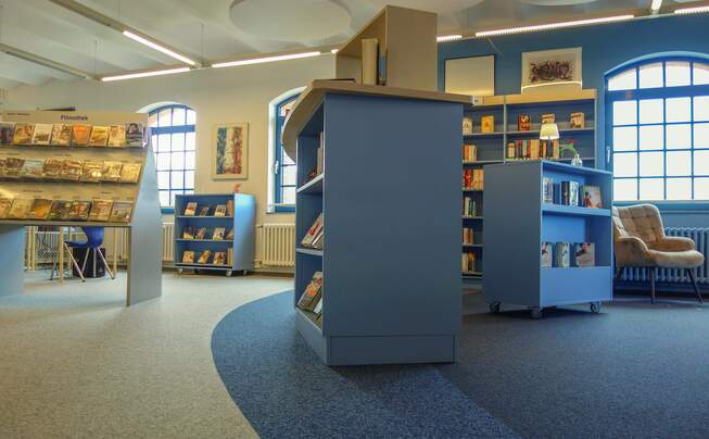 Binnenaanzicht openbare bibliotheek Alte Pfortmühle in Hameln