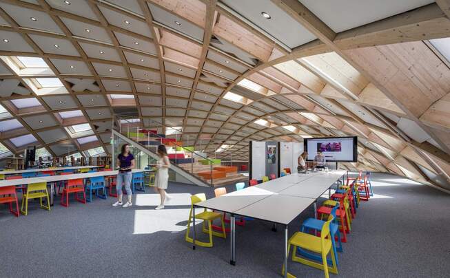 interior view of Swatch headquarters in Biel with Fabromont flooring